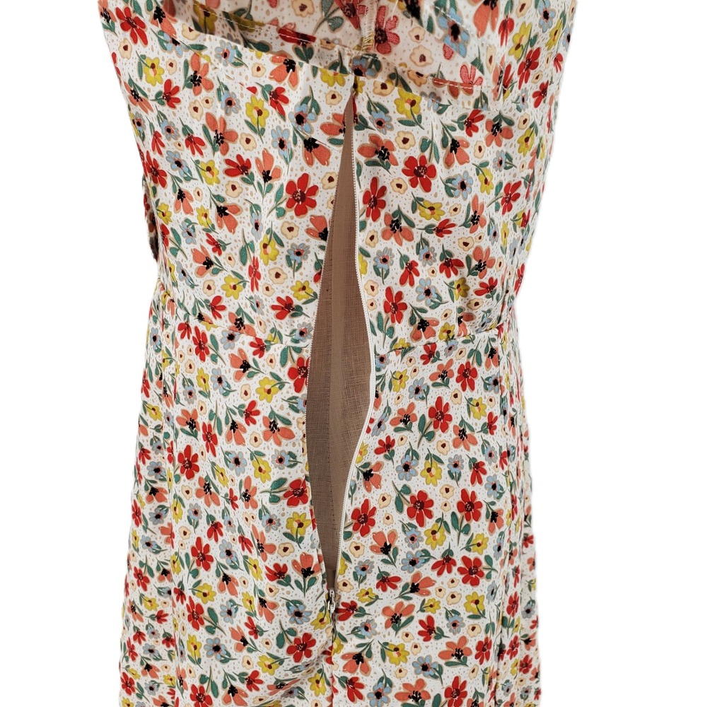 Tulip B Large Floral 100% Cotton Short Sleeve Button Front Tea Dress Pockets New - Picture 4 of 11